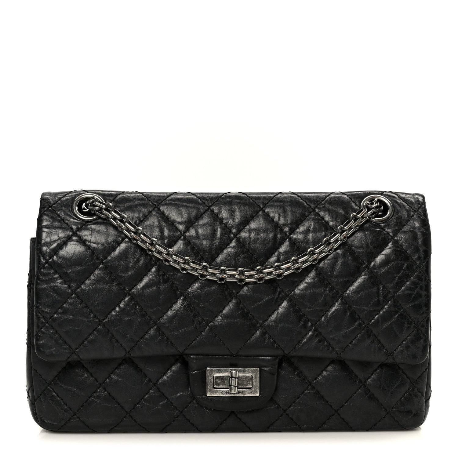 Chanel Aged Calfskin Quilted 2.55 Reissue 225 Flap Black