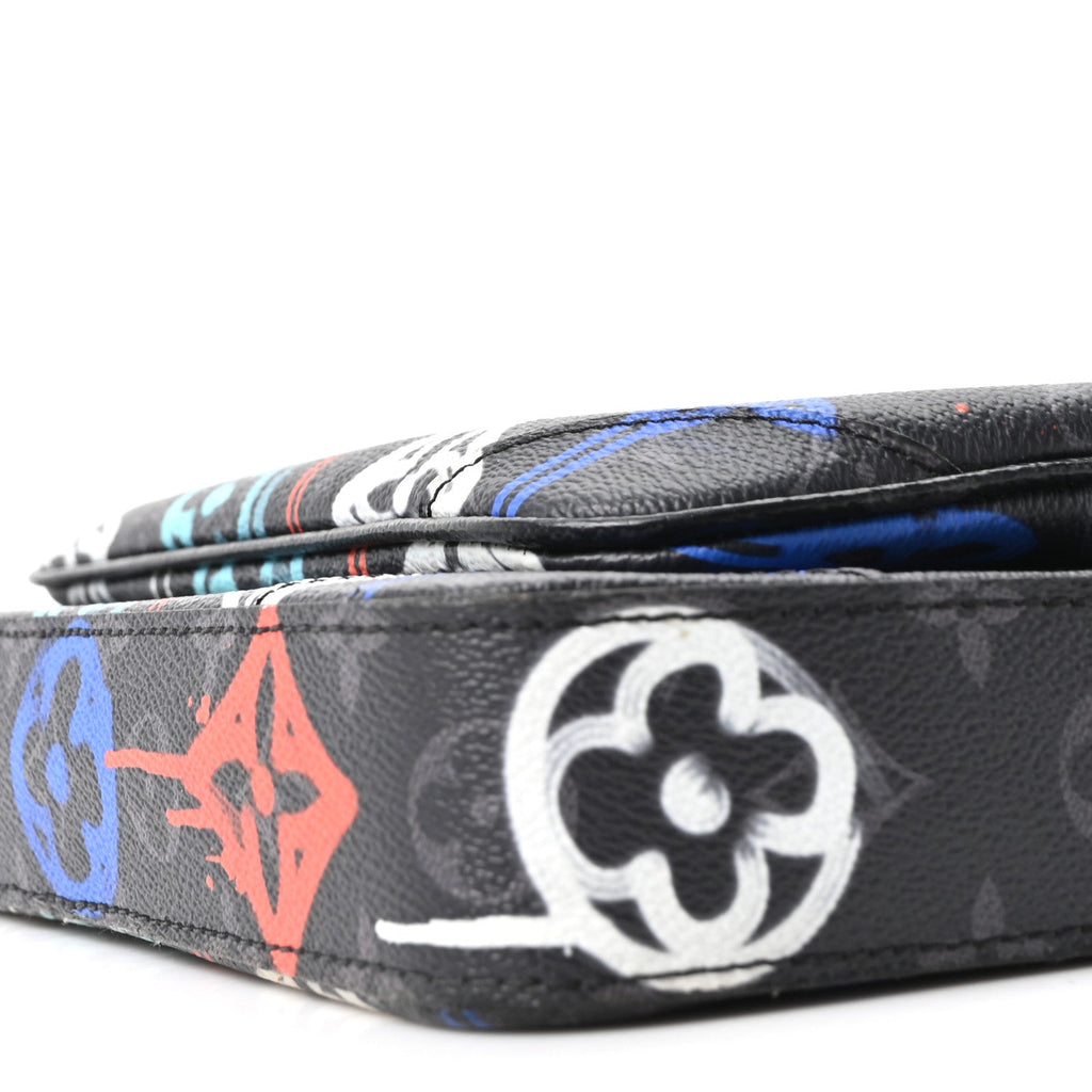 Louis Vuitton Monogram Eclipse LV Graffiti Trio Messenger Multicolor