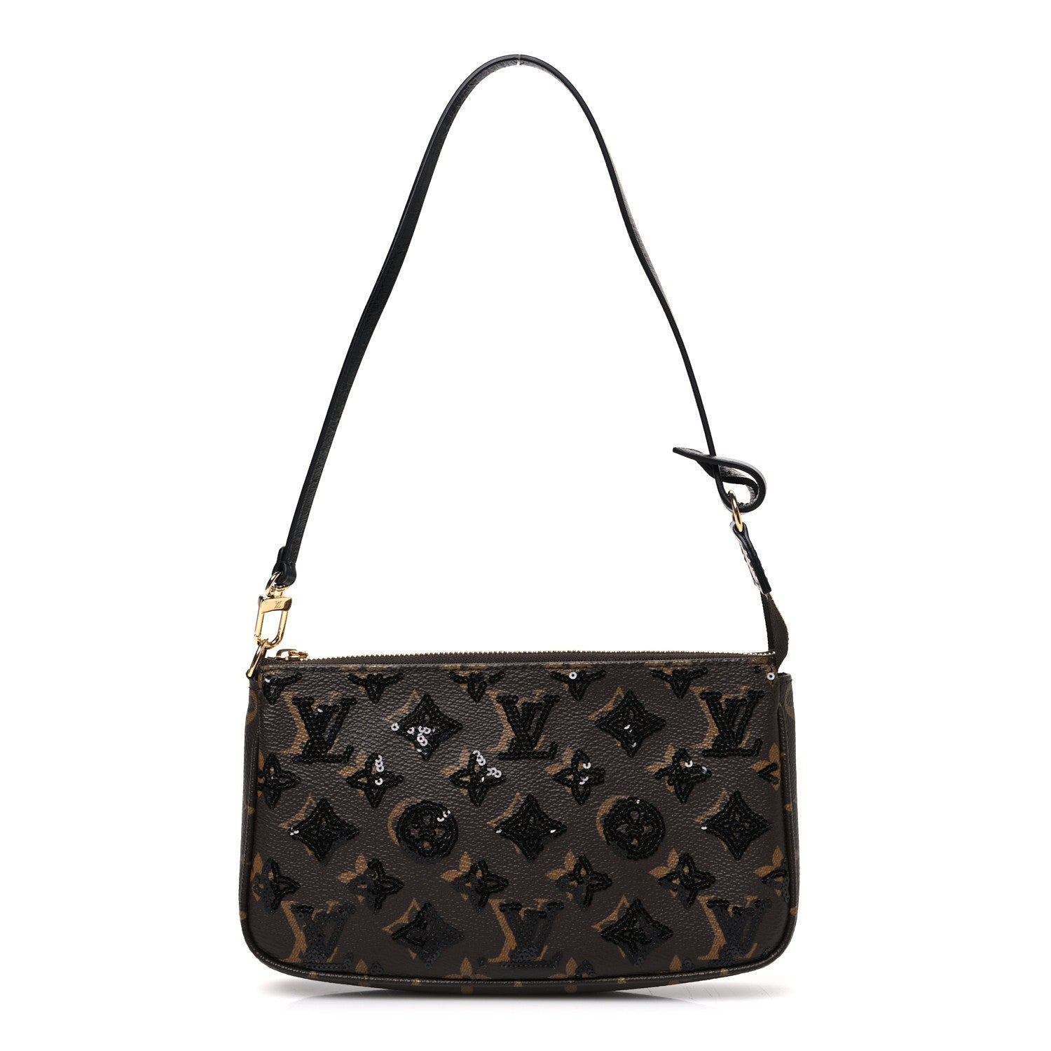 Louis Vuitton Monogram Sequins Pochette Accessories Black