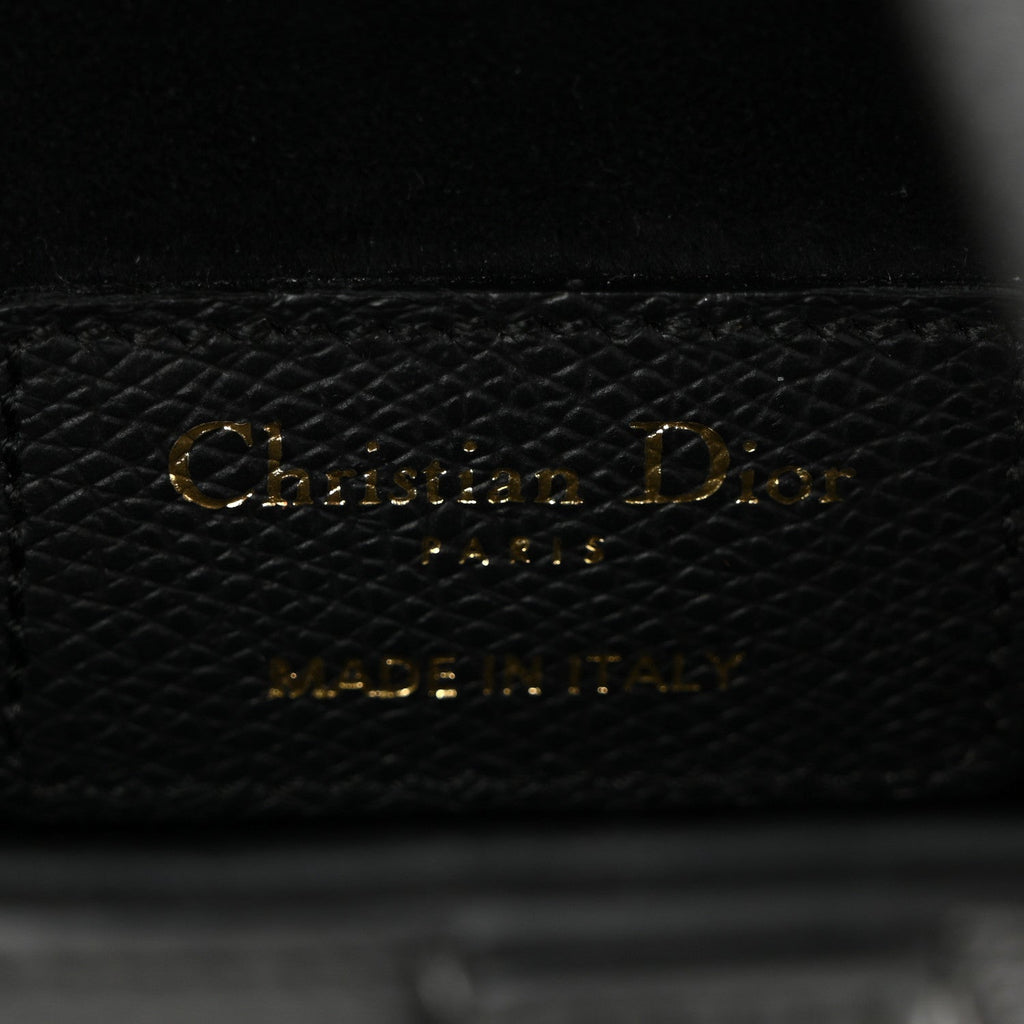 Christian Dior Grained Calfskin Mini Saddle Bag Black