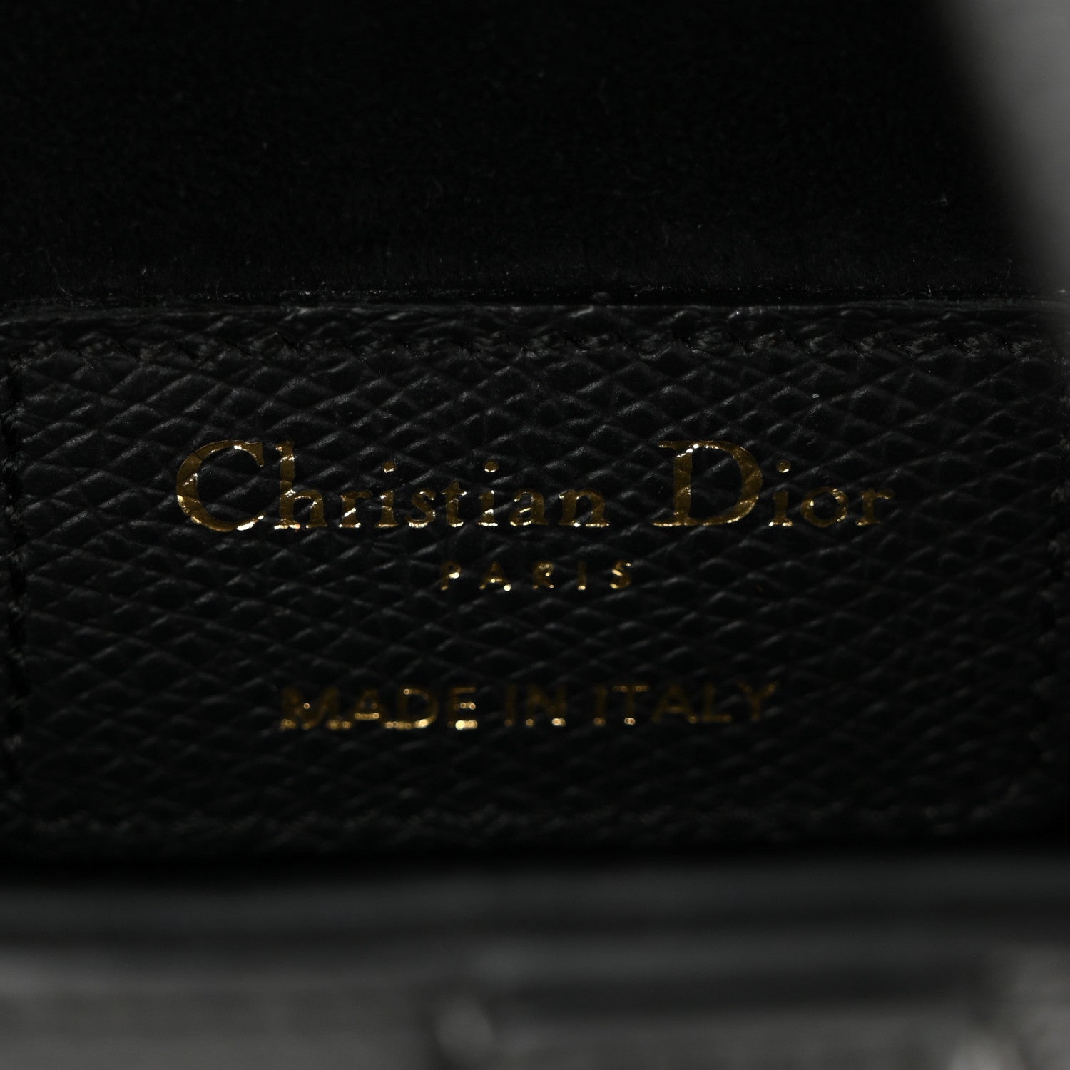 Christian Dior Grained Calfskin Mini Saddle Bag Black