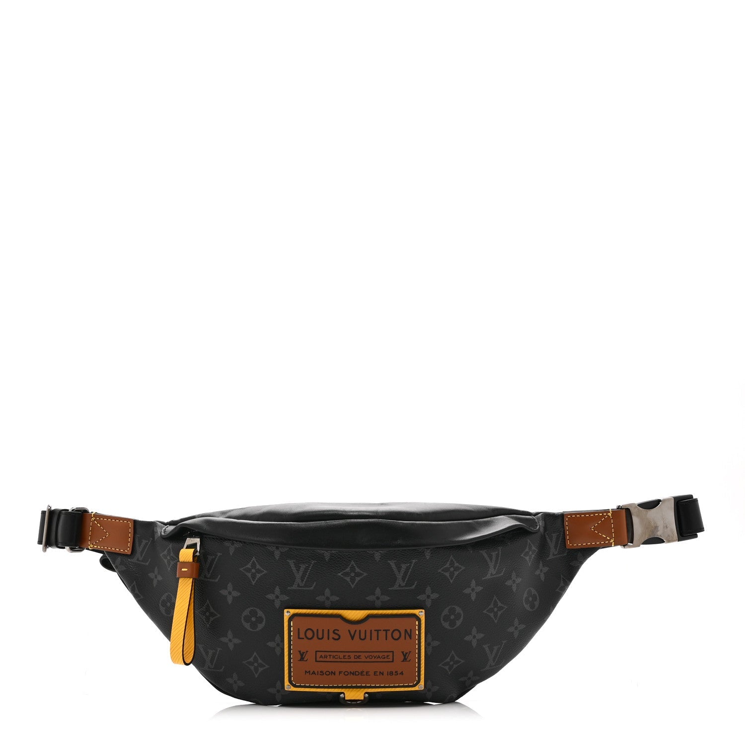 Louis Vuitton Monogram Eclipse Epi Gaston Label Discovery Bumbag Black Savan Yellow