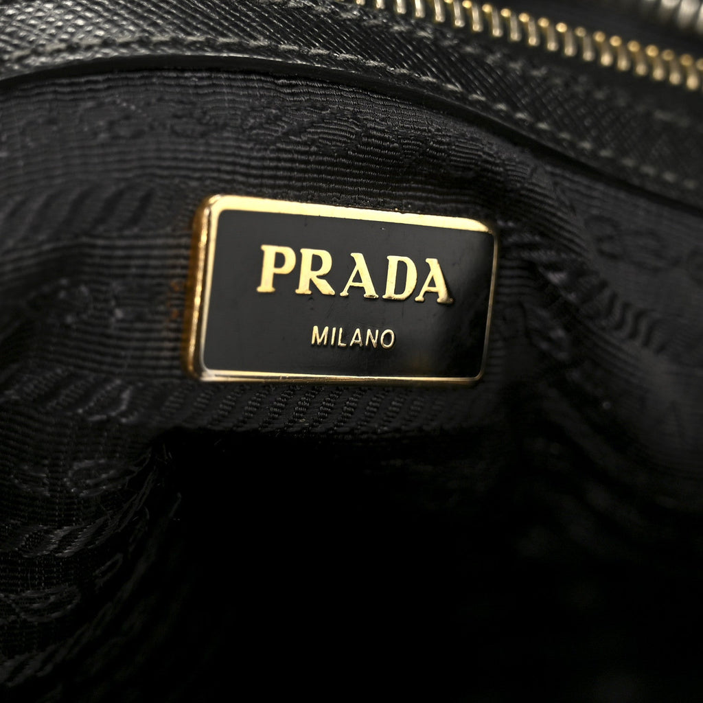 Prada Saffiano Lux Small Galleria Double Zip Tote Black