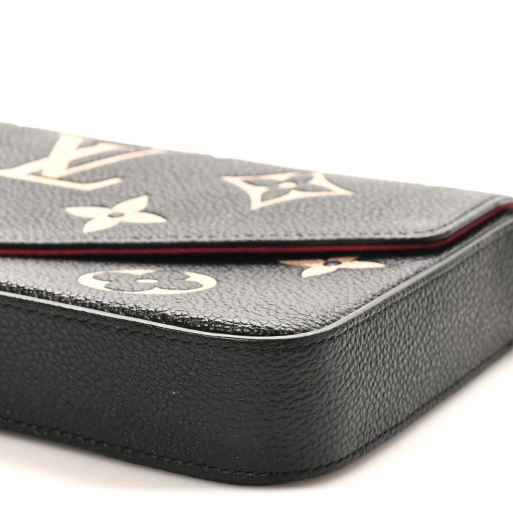 Louis Vuitton Empreinte Monogram Giant Felicie Pochette Black Beige