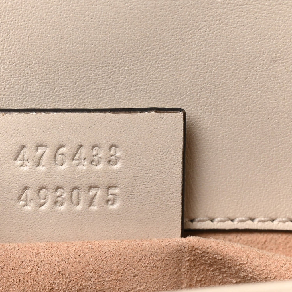 Gucci Calfskin Matelasse Super Mini GG Marmont Shoulder Bag White