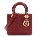Christian Dior Patent Cannage Small Lady Dior Cherry Red