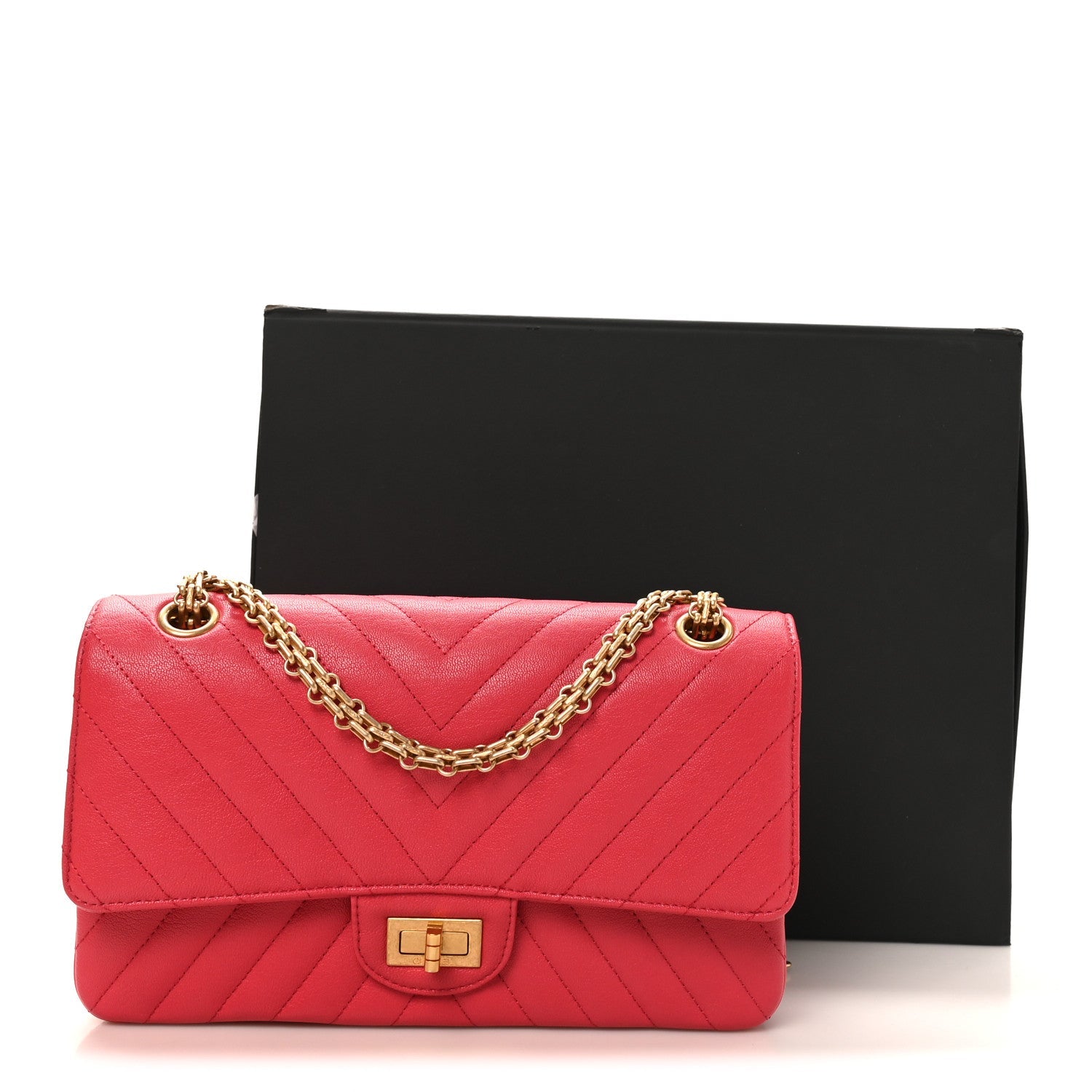 Chanel Sheepskin Chevron Quilted 2.55 Reissue 225 Flap Dark Pink
