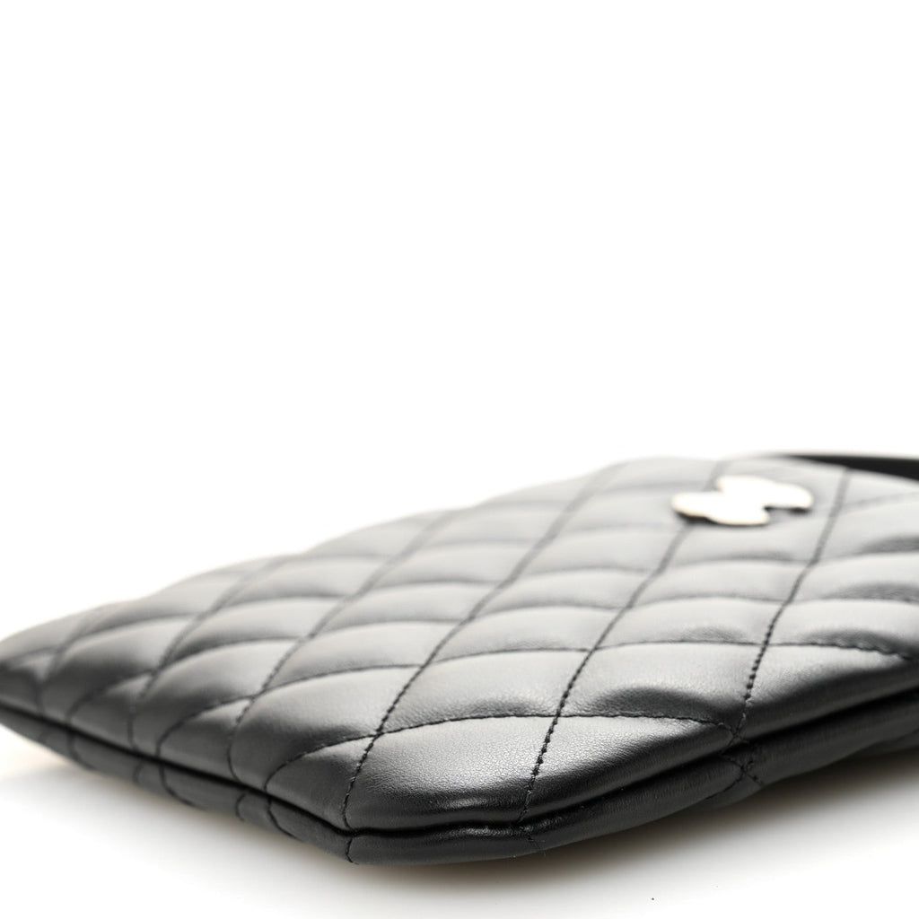 Chanel Lambskin Quilted Uniform Crossbody Bag Black