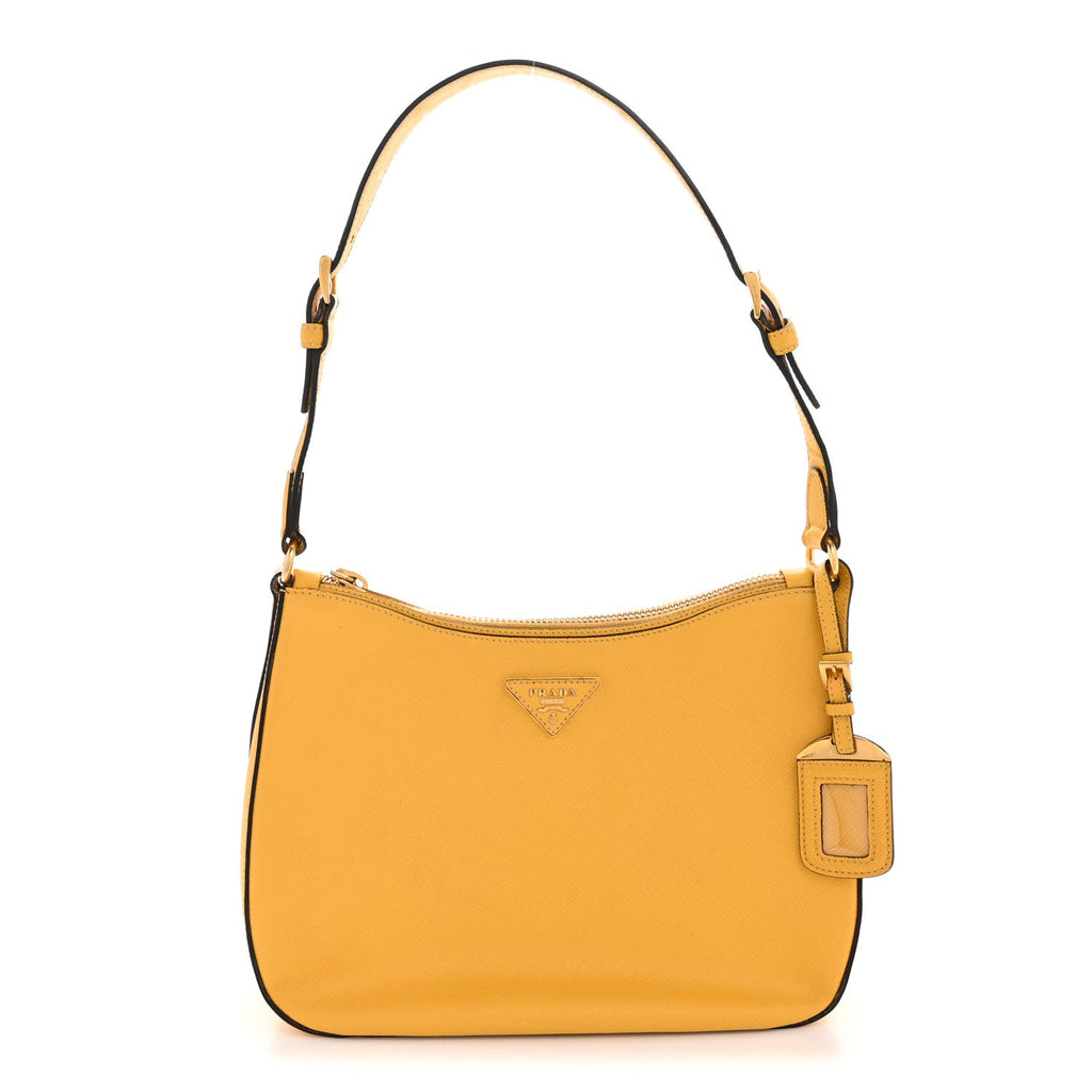 Prada Saffiano Lux Shoulder Bag Soleil