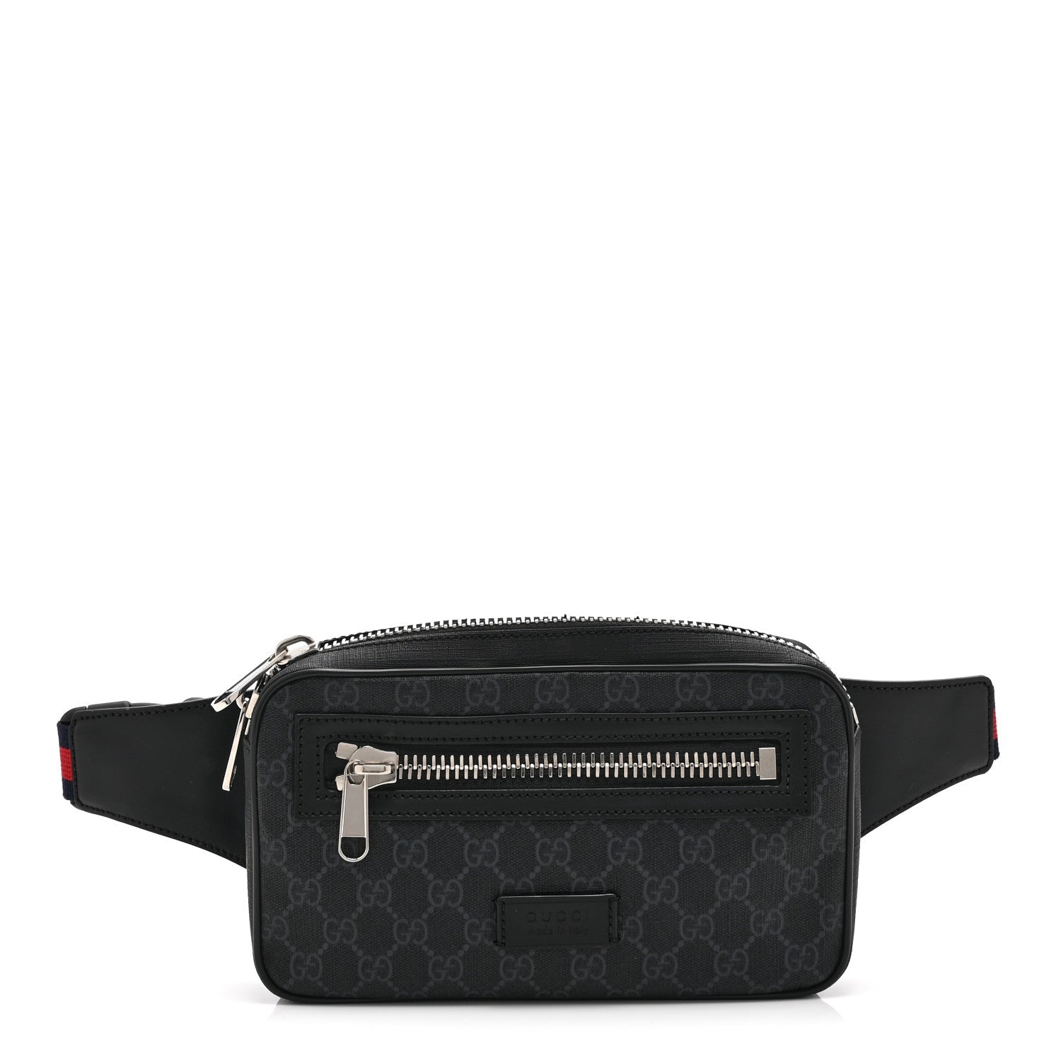 Gucci Soft GG Supreme Monogram Web Belt Bag Black Grey