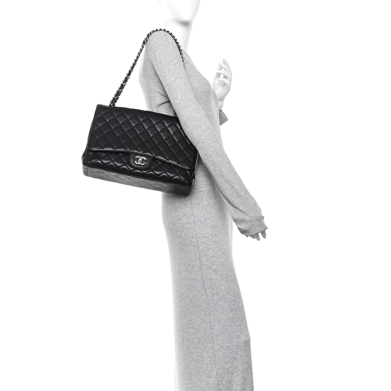 Chanel Caviar Maxi Single Flap Black