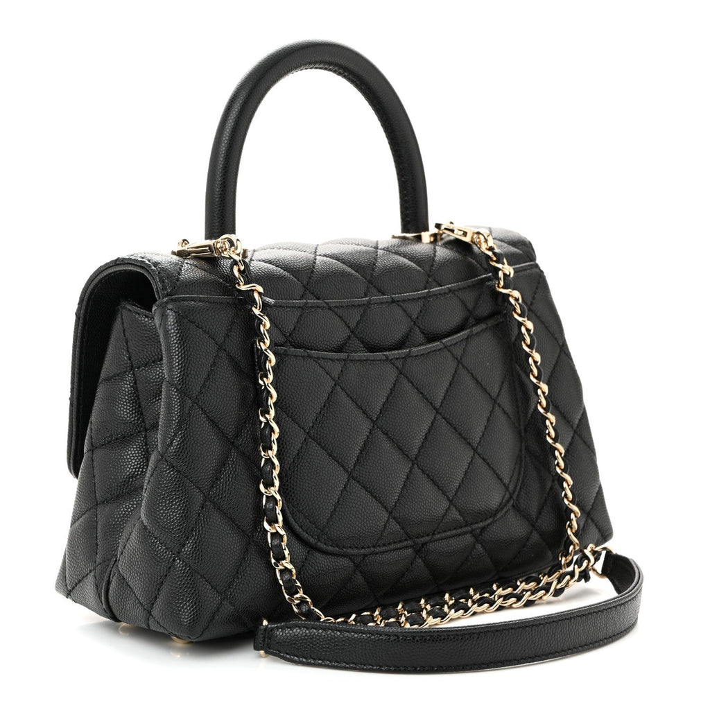 Chanel Caviar Quilted Mini Coco Handle Flap Black
