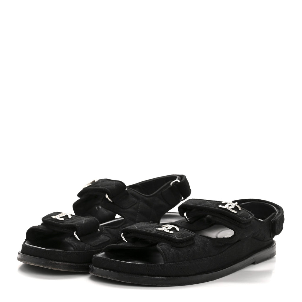Mixed Fibers Velcro Dad Sandals 39 Black