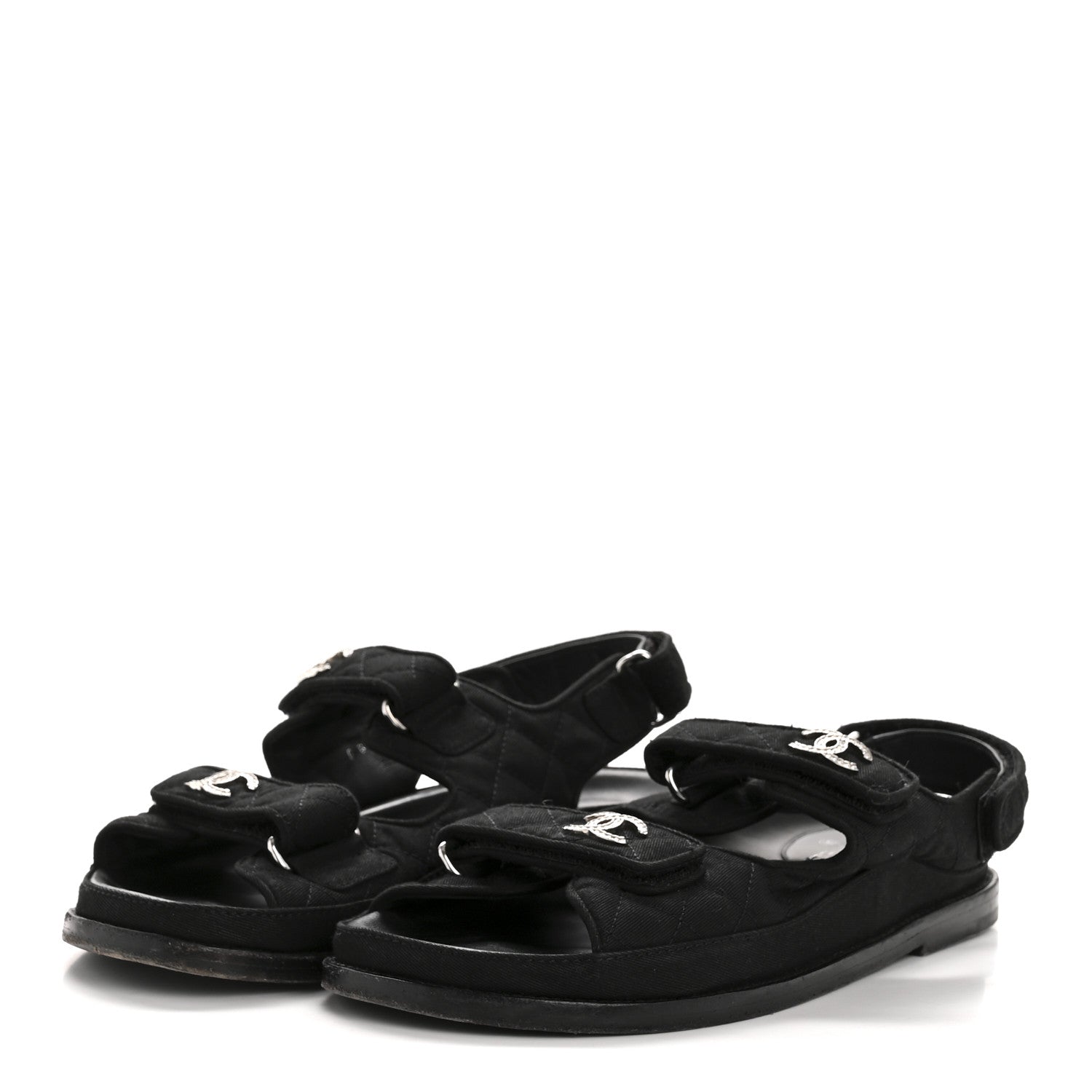 Mixed Fibers Velcro Dad Sandals 39 Black