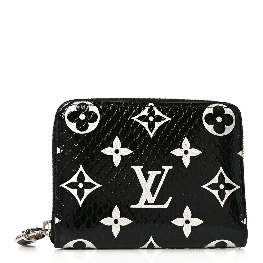 Louis Vuitton Snakeskin Monogram Zippy Padlock Coin Purse Black