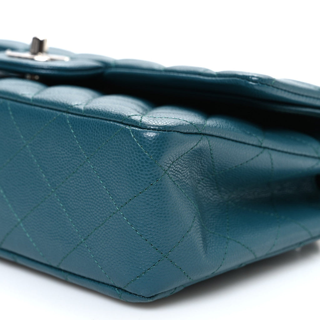 Chanel Caviar Quilted Medium Double Flap Dark Turquoise