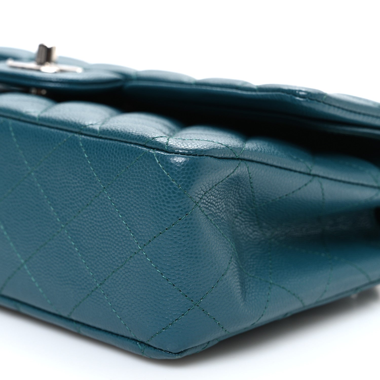 Chanel Caviar Quilted Medium Double Flap Dark Turquoise