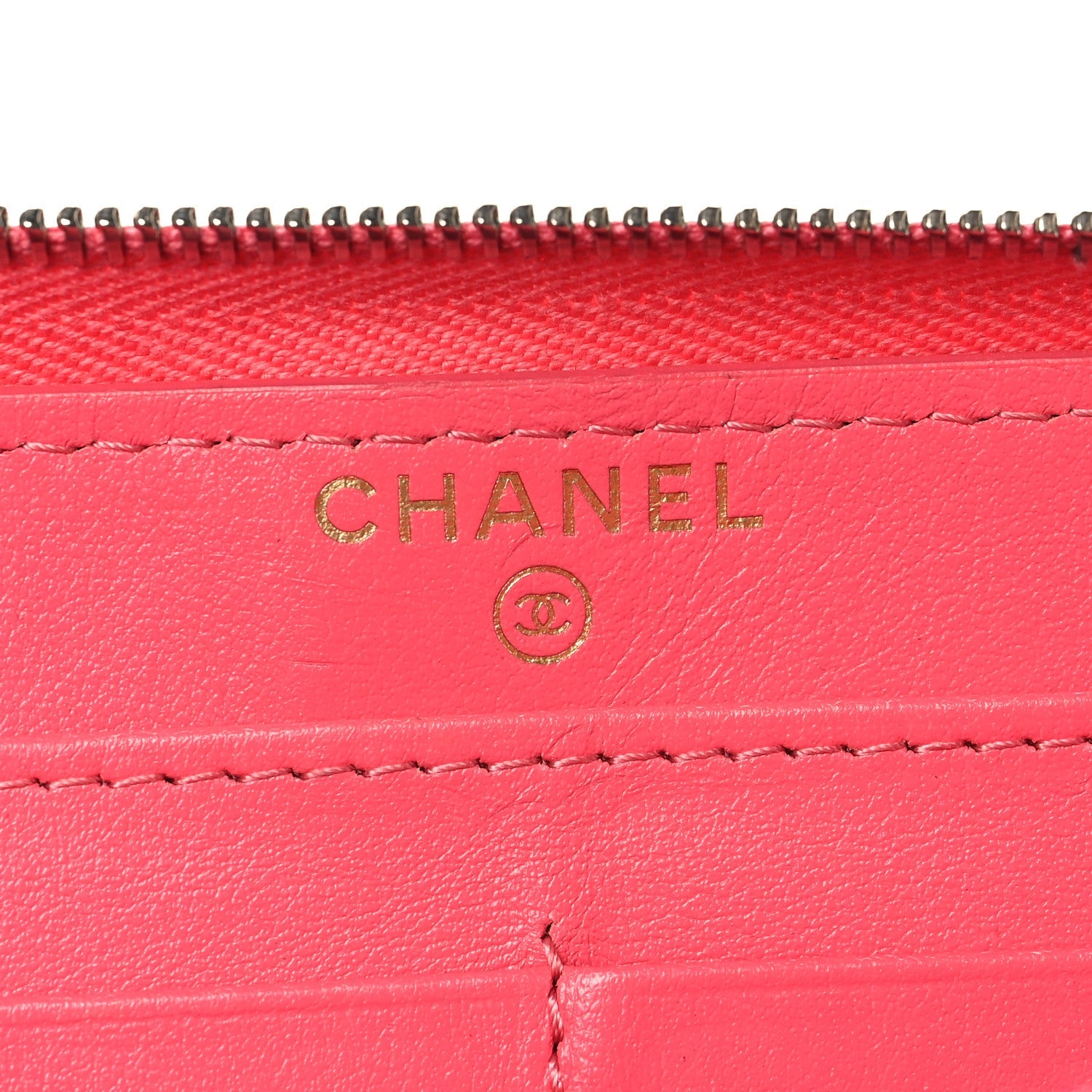 Caviar Quilted Large Gusset Zip Around Wallet Rose