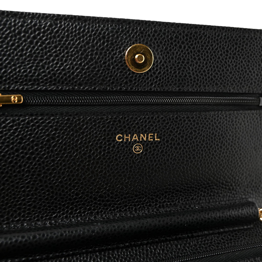 Chanel Caviar Quilted Wallet on Chain WOC Black