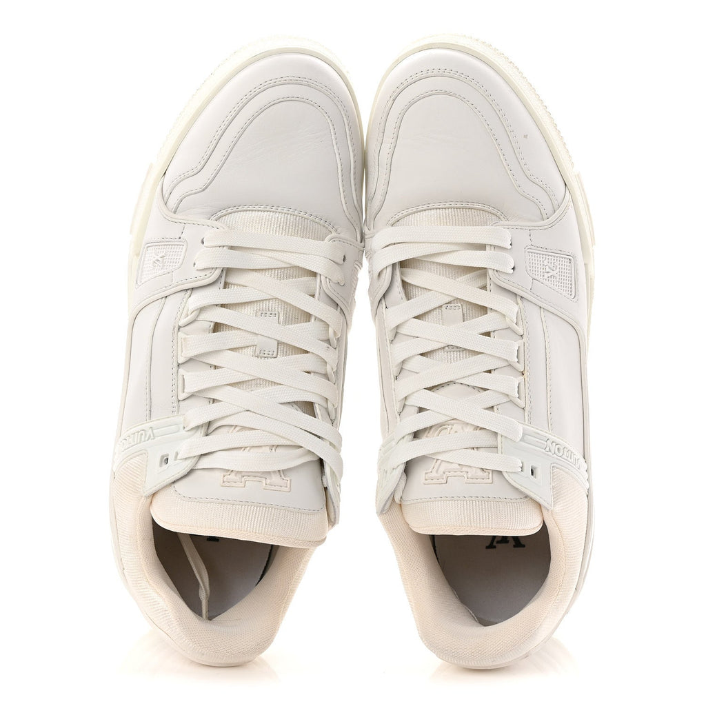 Louis Vuitton Calfskin Mens LV Trainer Sneakers 9.5 White