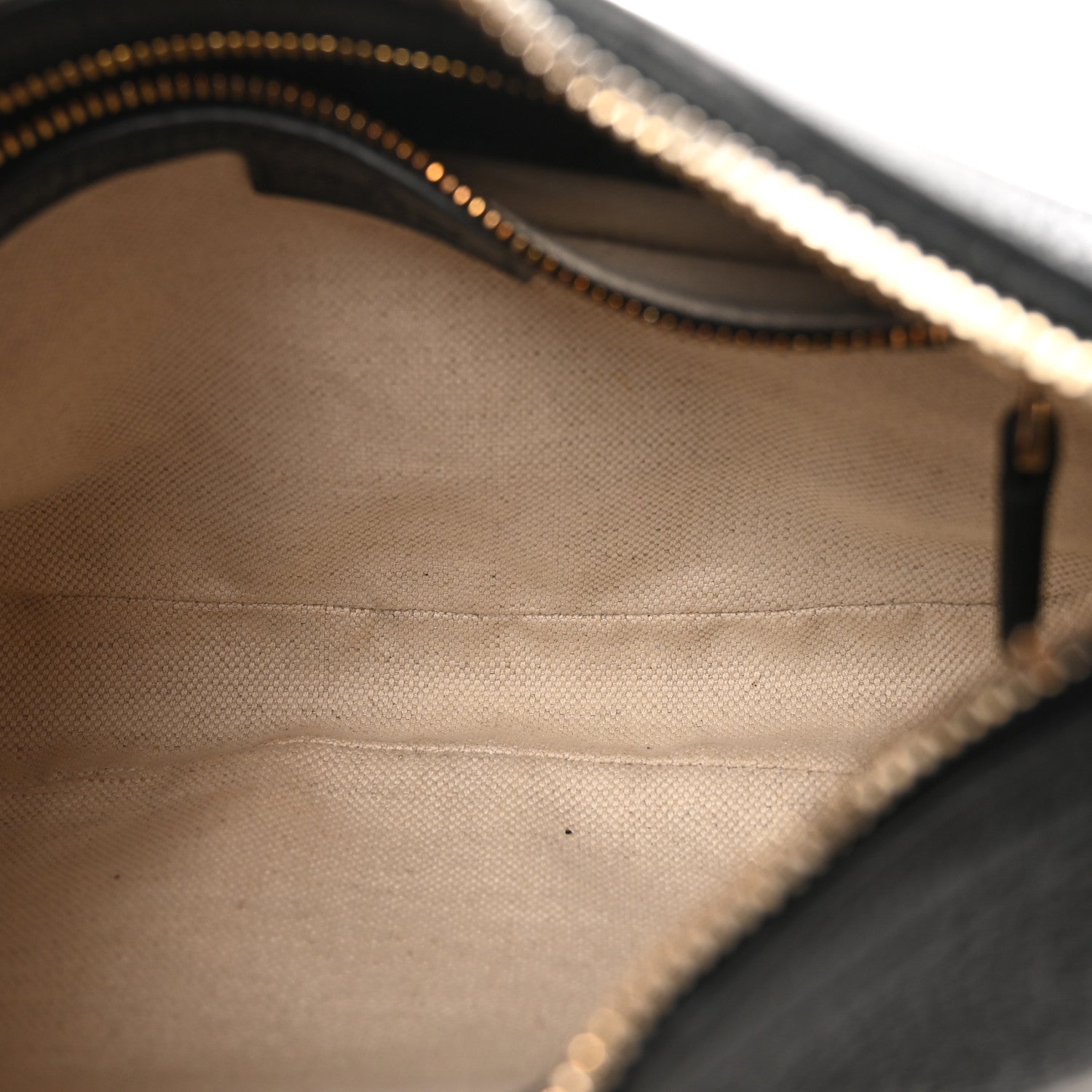 Gucci GG Grainy Calfskin Emblem Small Half Moon Shoulder Bag Black
