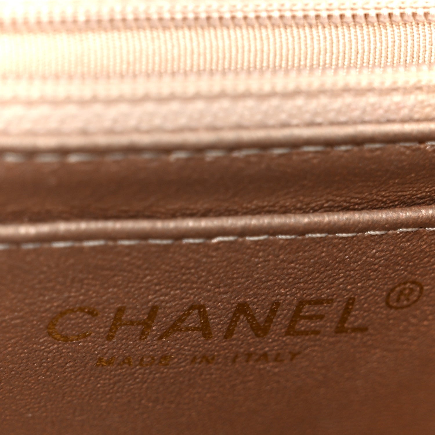 Chanel Metallic Lambskin Perforated Mini Square Flap Light Pink