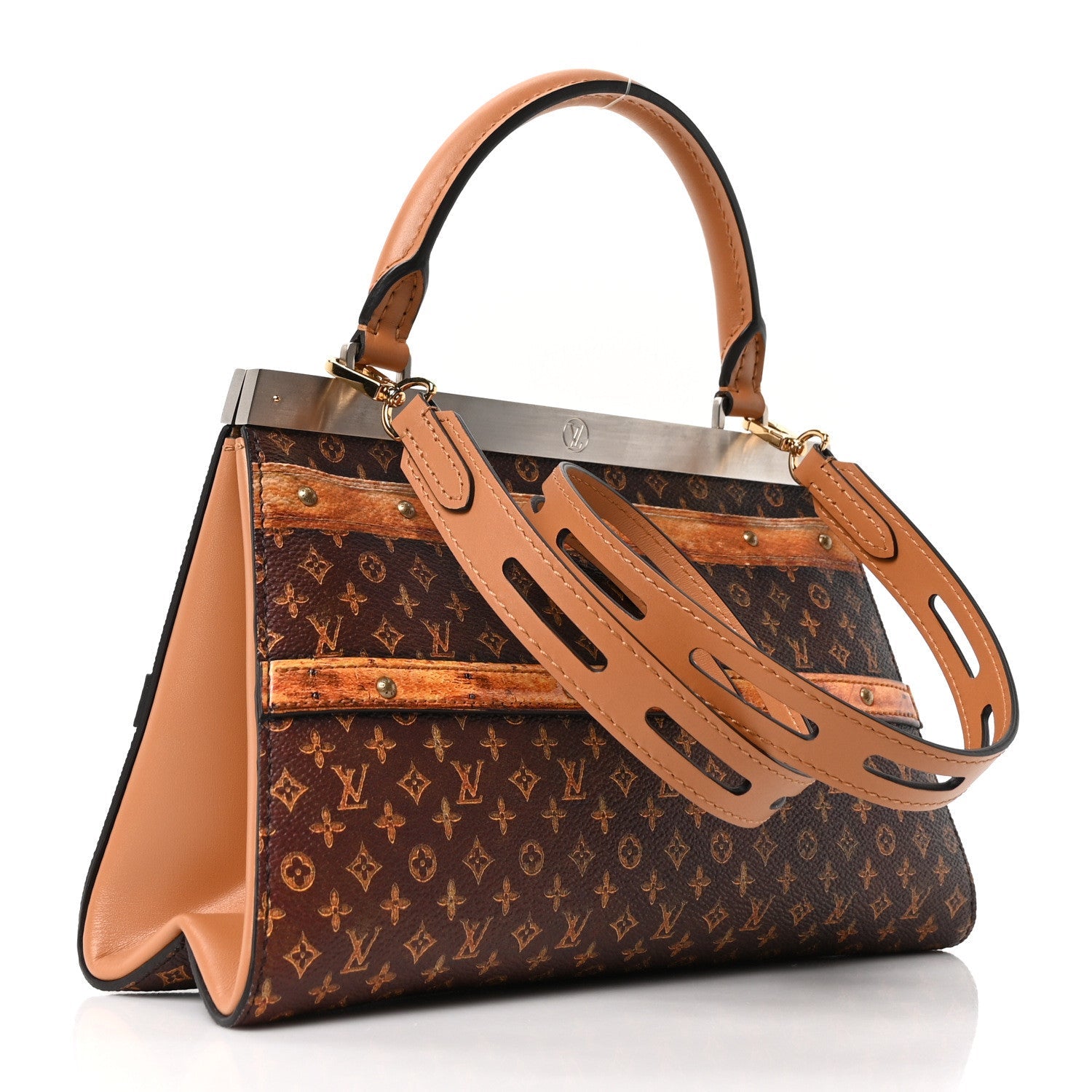 Louis Vuitton Calfskin Transformed Monogram Time Trunk Crown Frame Bag