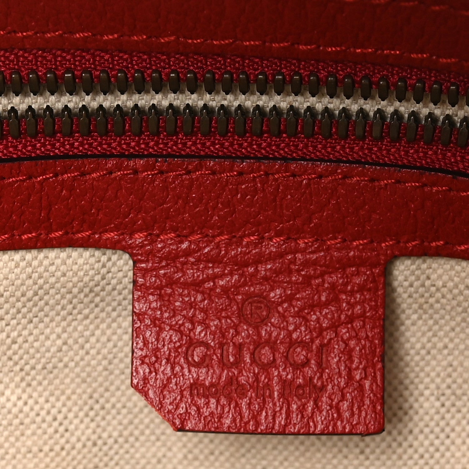 Gucci GG Supreme Monogram Web Bosco Patch Dome Backpack Beige Malva Hibiscus Red