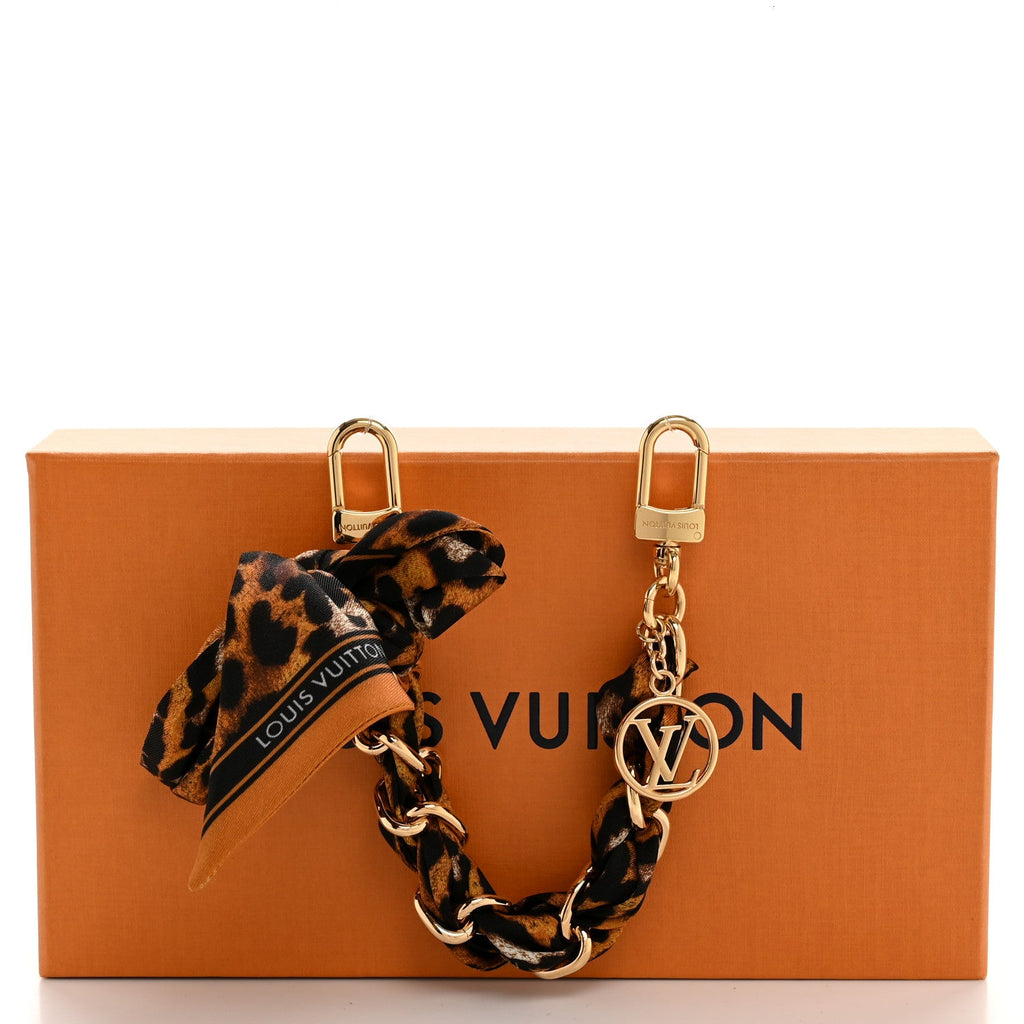 Louis Vuitton Silk Braided Leopard Bag Charm Multicolor