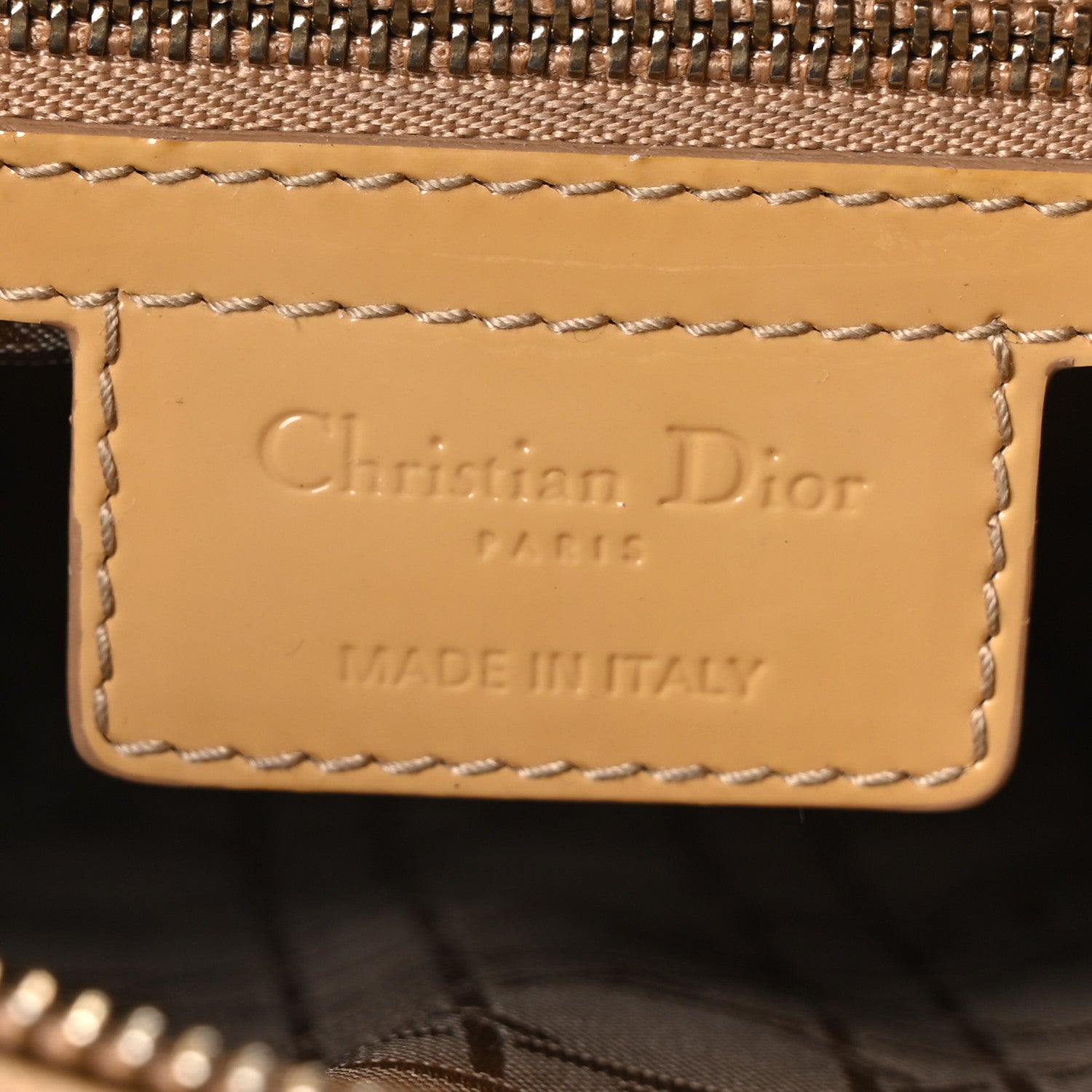 Christian Dior Patent Cannage Large Lady Dior Beige