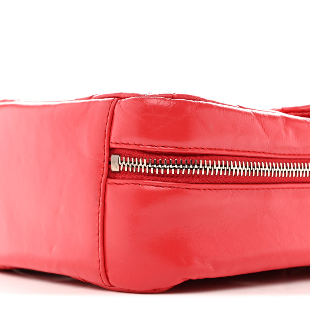 Chanel Aged Calfskin Quilted Top Handle Camera Case Red