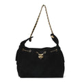 Chanel Suede Quilted Small Chanel 25 Handbag Black