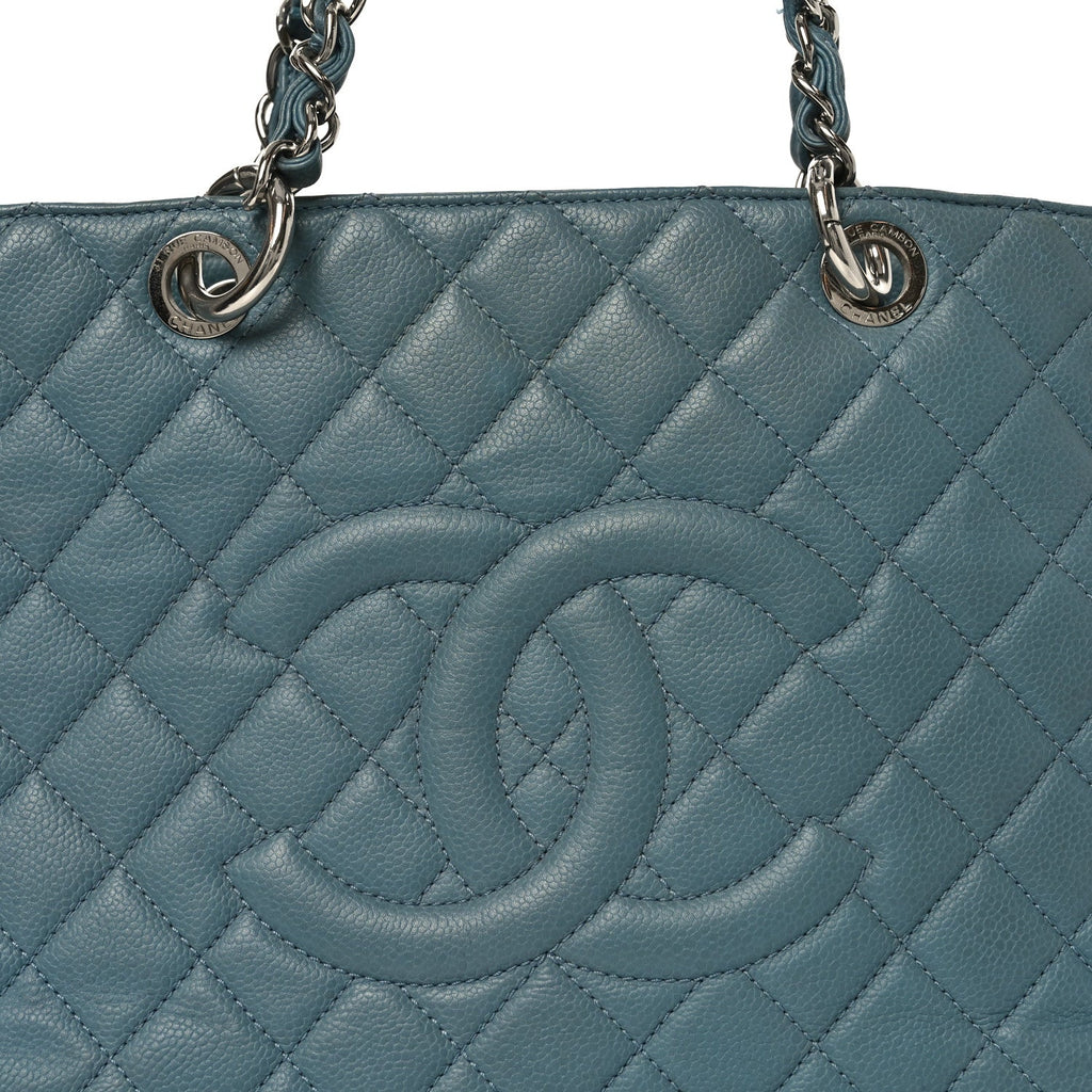 Chanel Caviar Quilted Grand Shopping Tote GST Blue