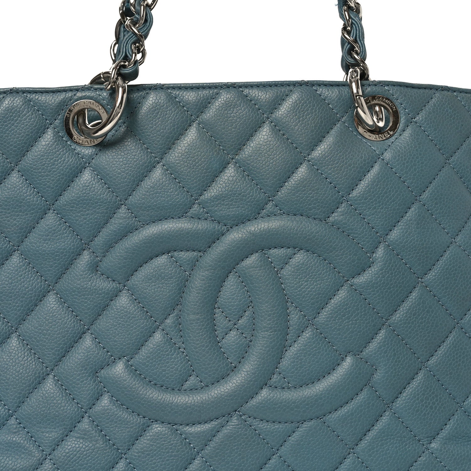 Chanel Caviar Quilted Grand Shopping Tote GST Blue