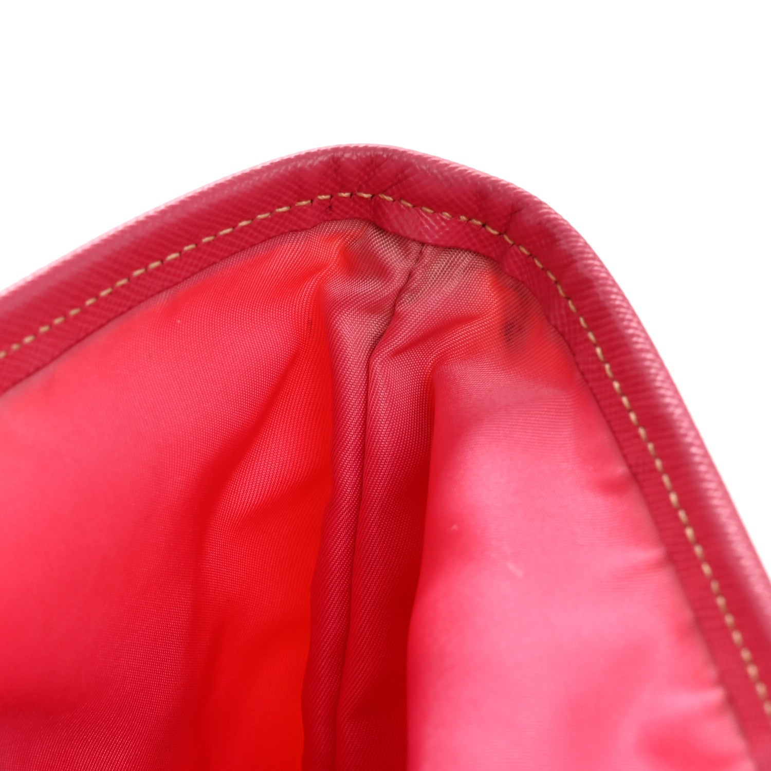 Prada Tessuto Nylon Saffiano Tote Papaya Ibisco