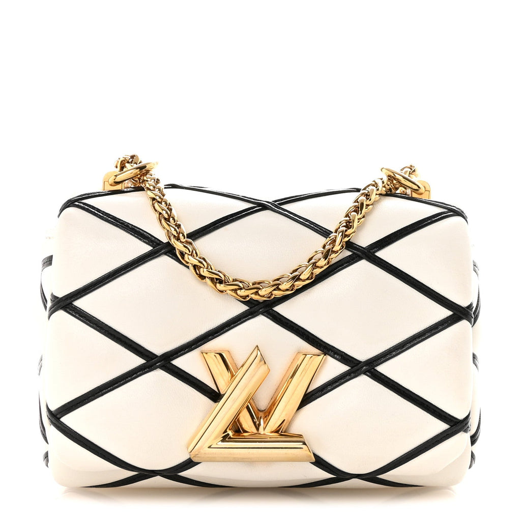 Louis Vuitton Lambskin Malletage Pico GO-14 White Black