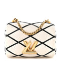 Louis Vuitton Lambskin Malletage Pico GO-14 White Black