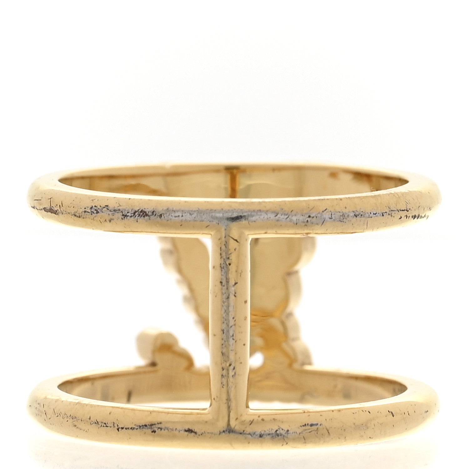 Louis Vuitton Metal Crystal Iconic Tresor Ring L Gold