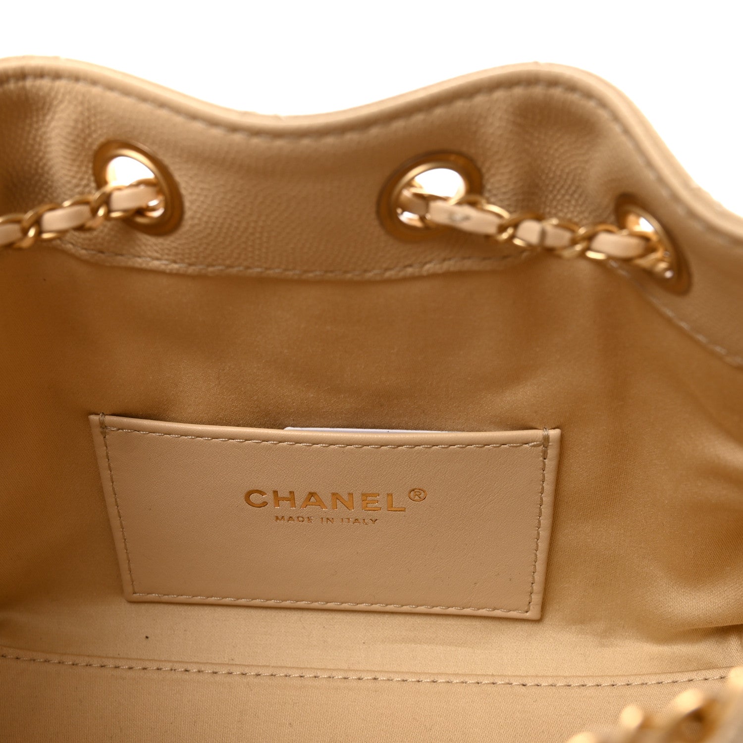 Chanel Caviar Quilted Mini Chanel 25 Handbag Beige