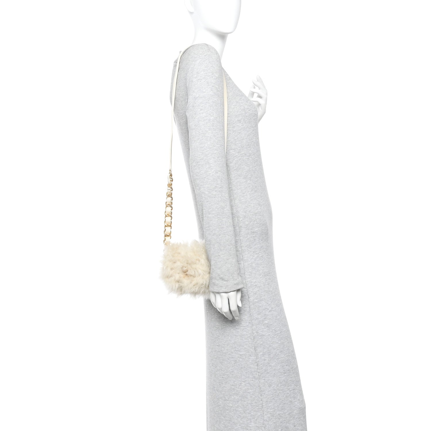 Chanel Fantasy Fur CC Mini Flap Bag White