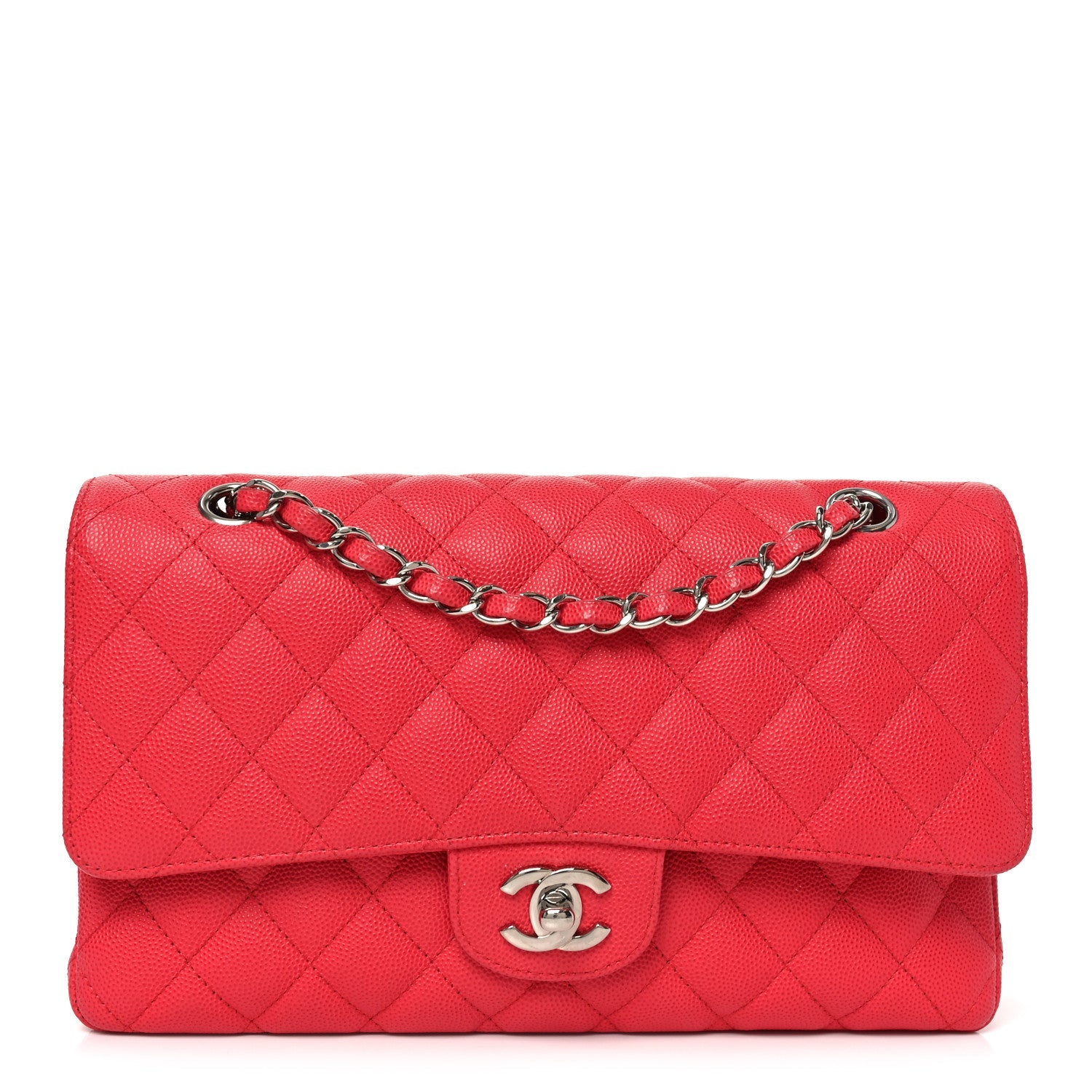 Chanel Caviar Quilted Medium Double Flap Dark Pink