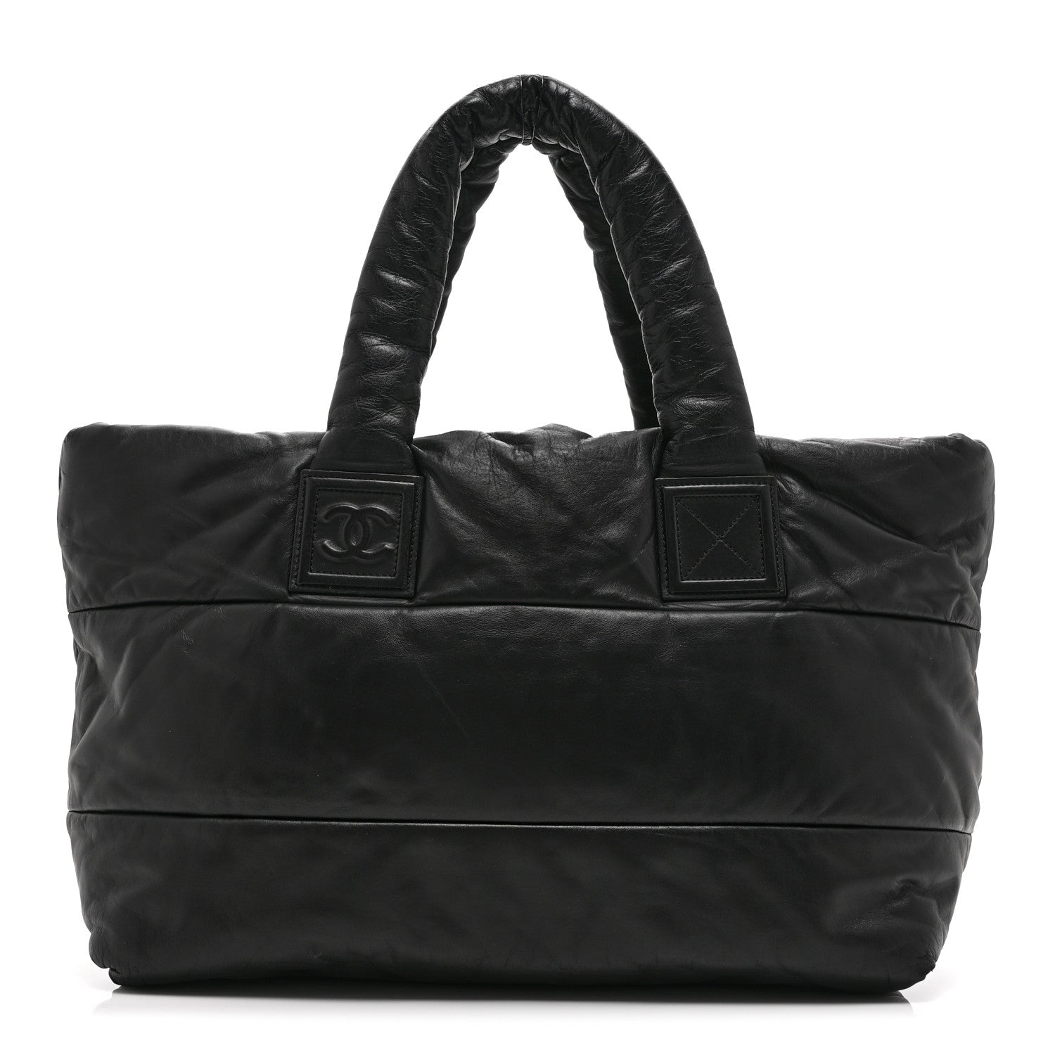 Chanel Lambskin Quilted Medium Coco Cocoon Reversible Tote Black