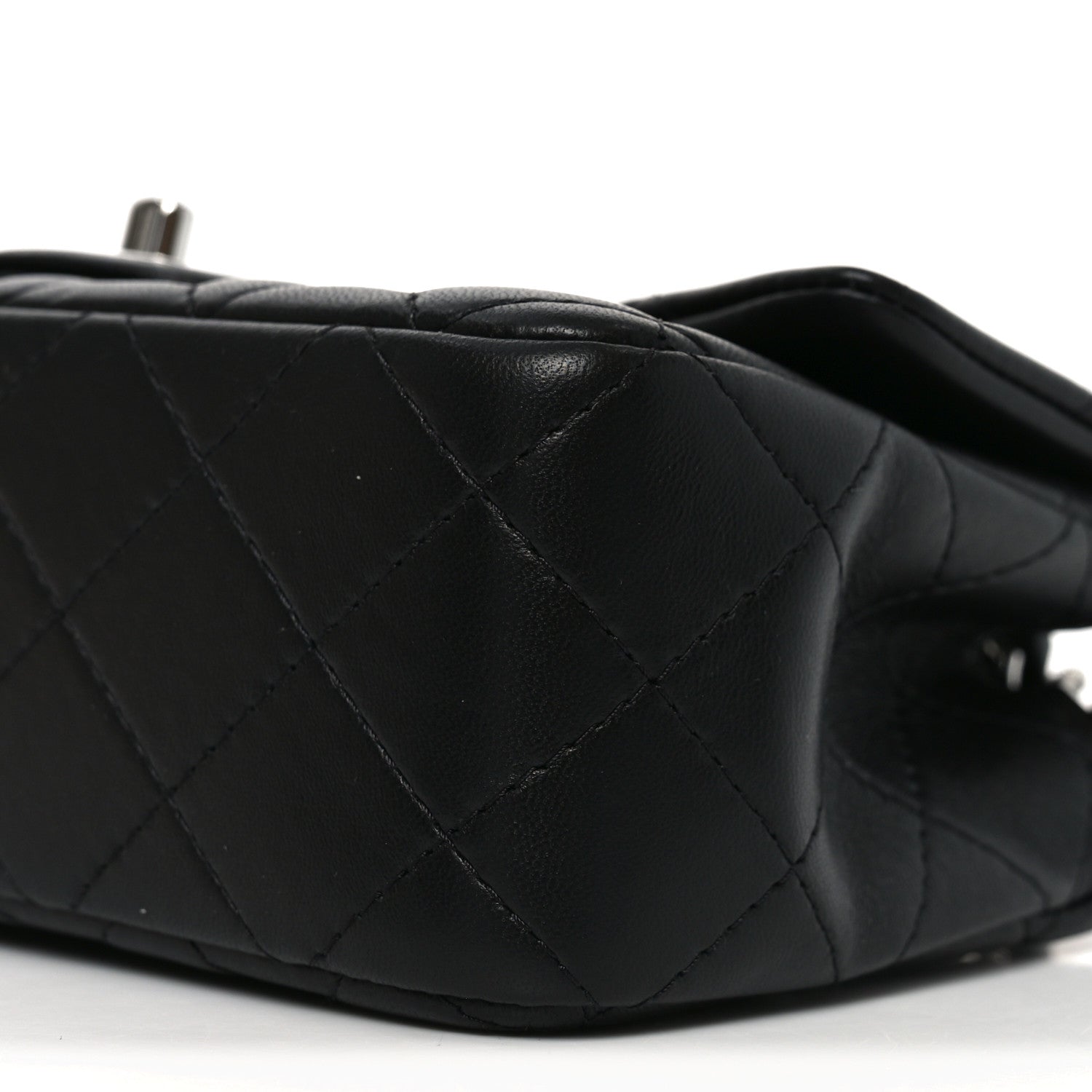 Chanel Lambskin Quilted Mini Rectangular Flap Black