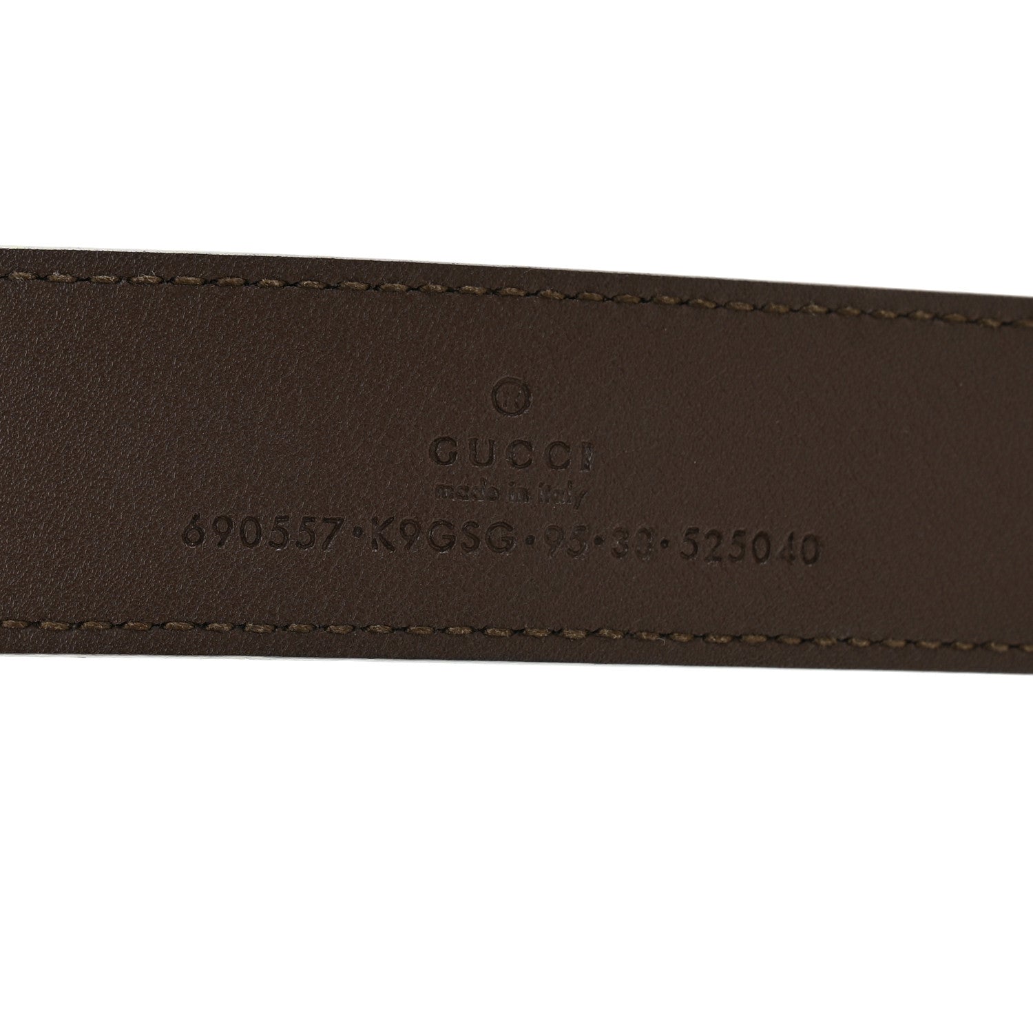 Gucci GG Supreme Monogram Textured Dollar Calfskin Blondie 30mm Belt 95 38 Beige Ebony New Acero