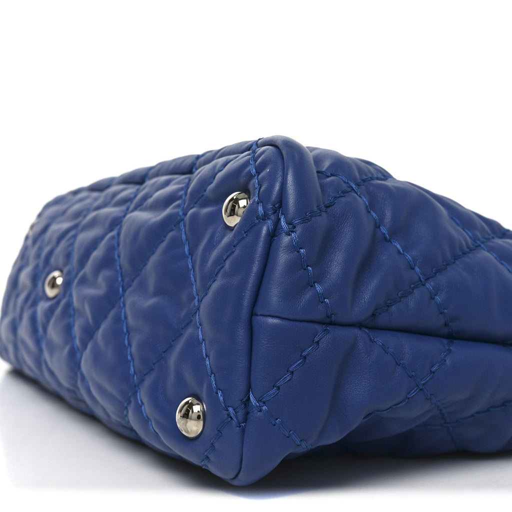 Chanel Calfskin Quilted French Riviera Hobo  Blue