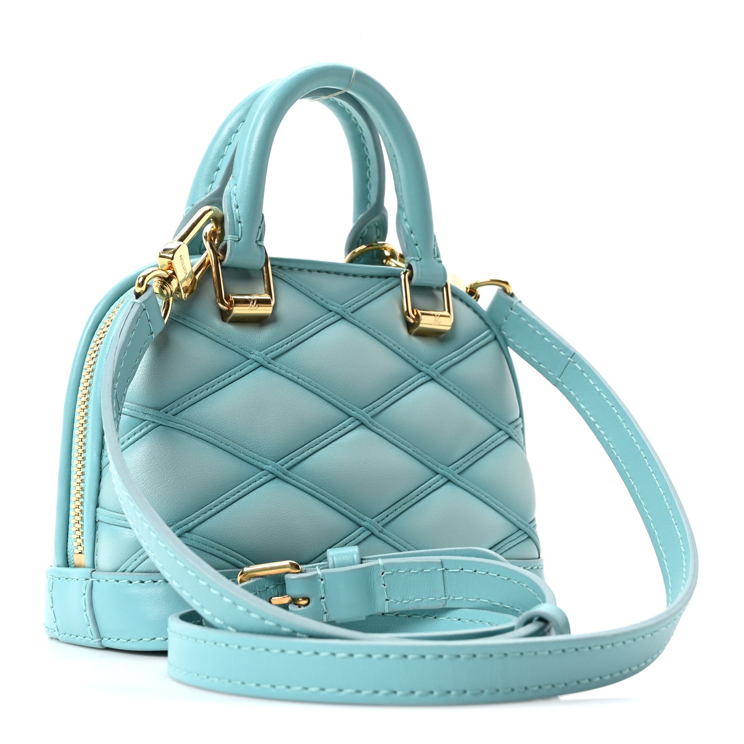 Louis Vuitton Lambskin Malletage Alma Nano Lagoon Blue