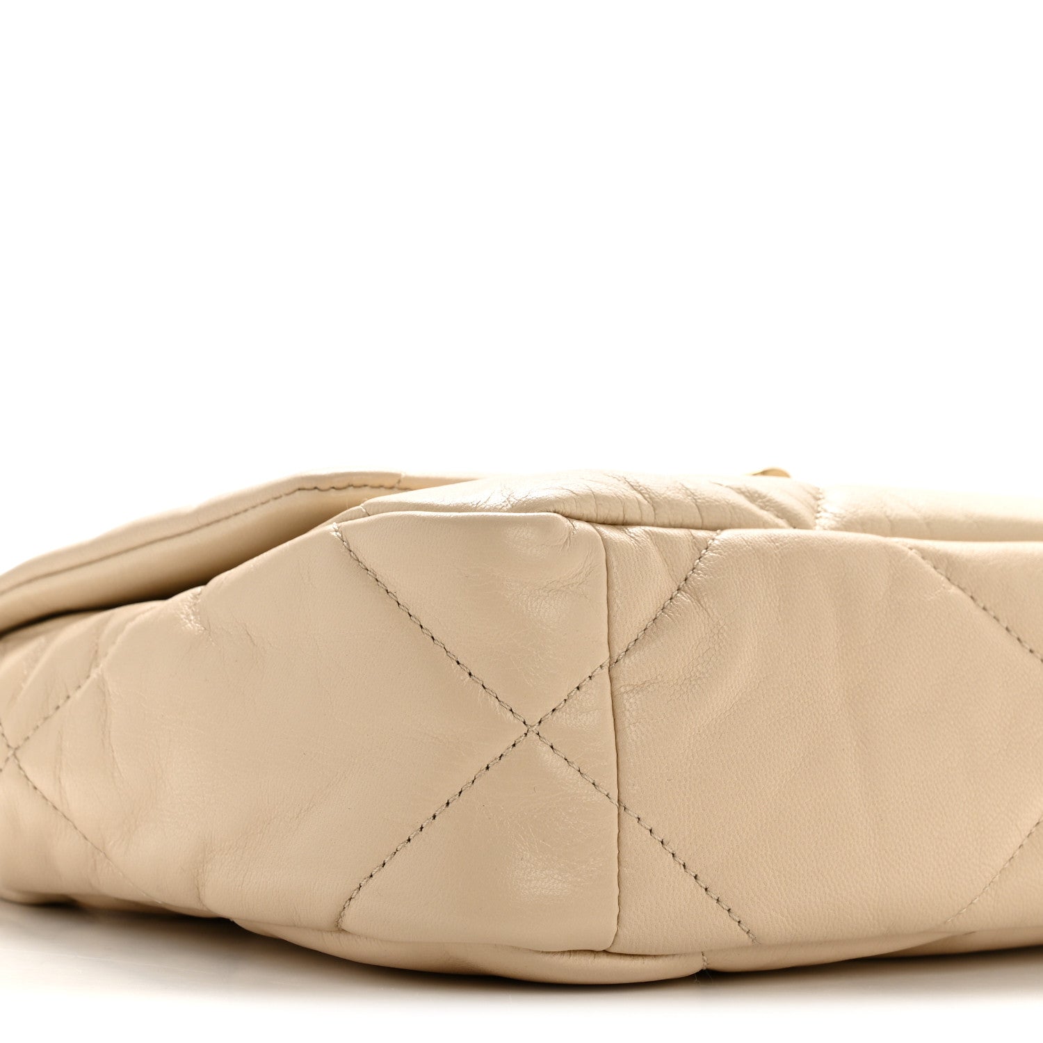 Chanel Lambskin Quilted Medium Chanel 19 Flap Beige