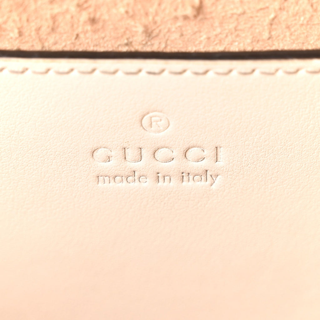 Gucci Calfskin Matelasse Diagonal Mini Interlocking G Heart Shoulder Bag Mystic White