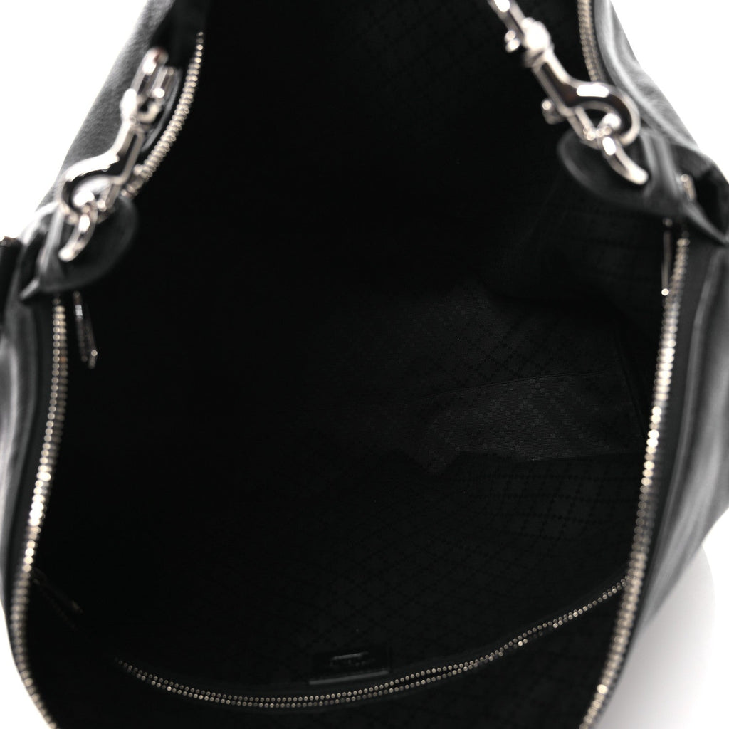 Gucci Grained Calfskin Medium Brea Crossbody Bag Black