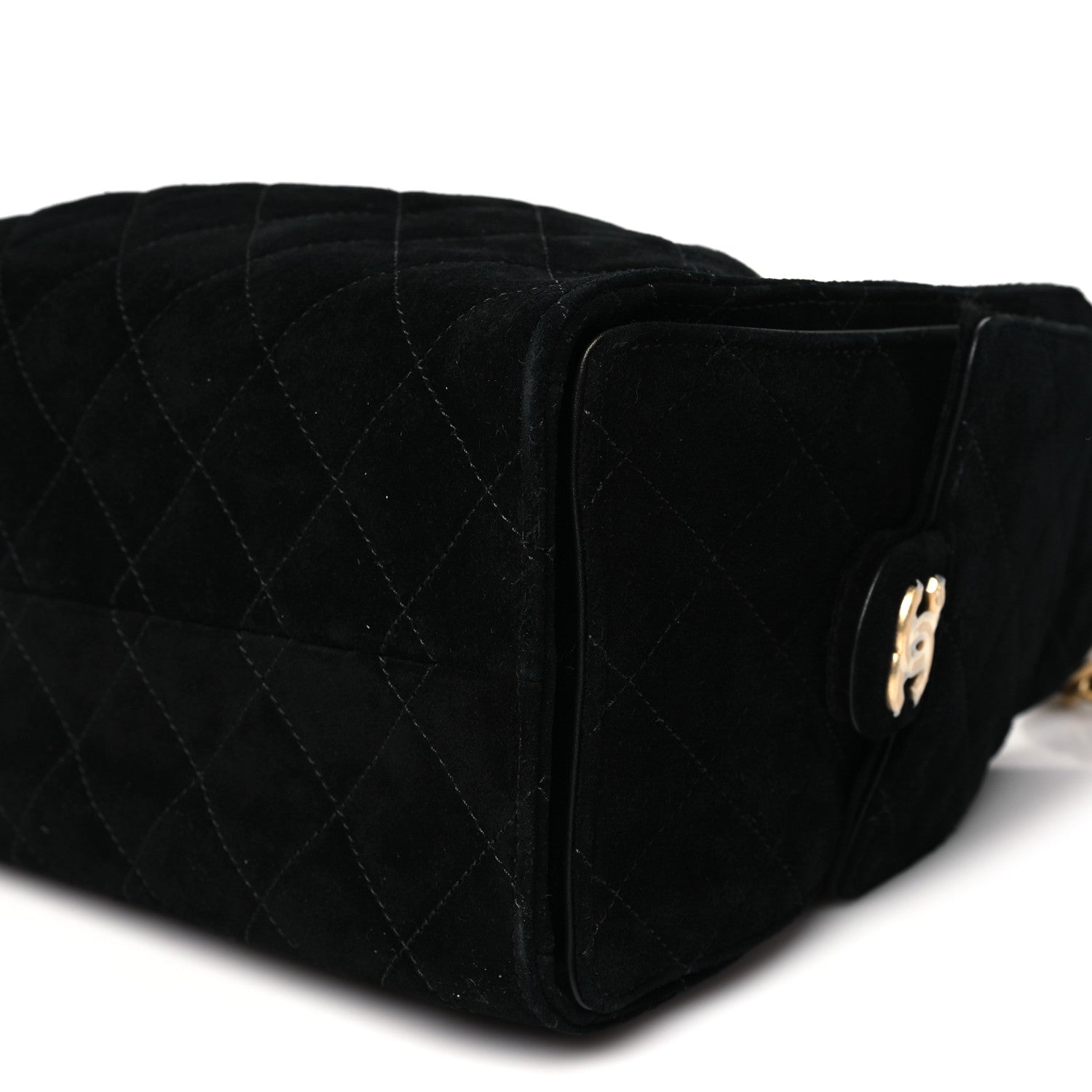 Chanel Suede Quilted Small Chanel 25 Handbag Black